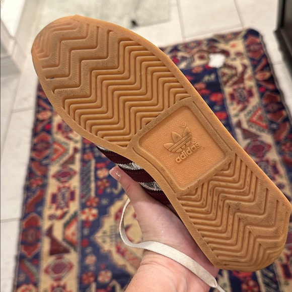 Adidas Women's Silver and Burgundy Sneakers - Picture 3 of 5